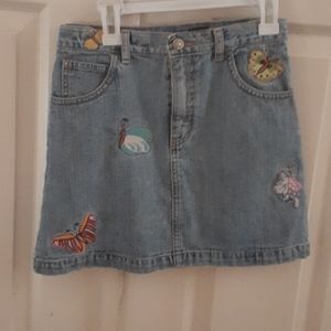 A gap denim skirt with butterflies